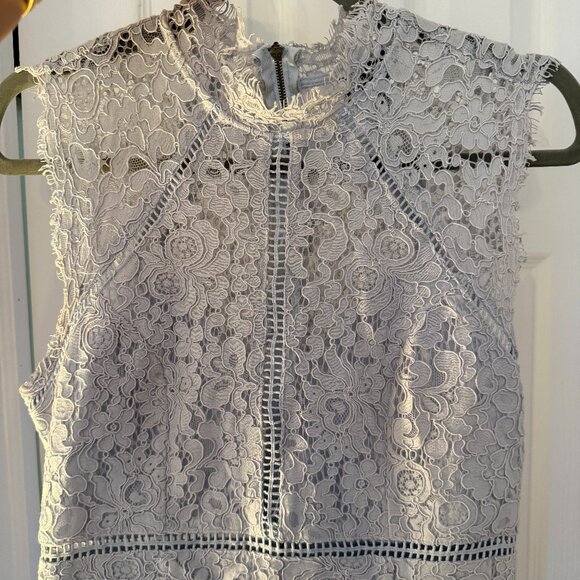 Women's Powder Blue Lace Sleeveless Bardot Nordstrom Dress - Size 6/S - Picture 3 of 5